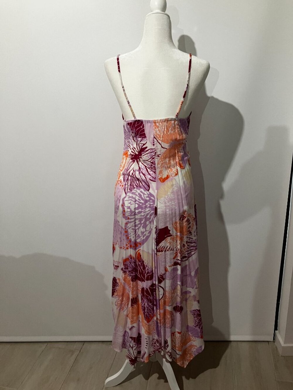 Poupette St. Barth Bessie Floral Print Maxi Dress Pink Macro Sz S - Picture 5 of 11